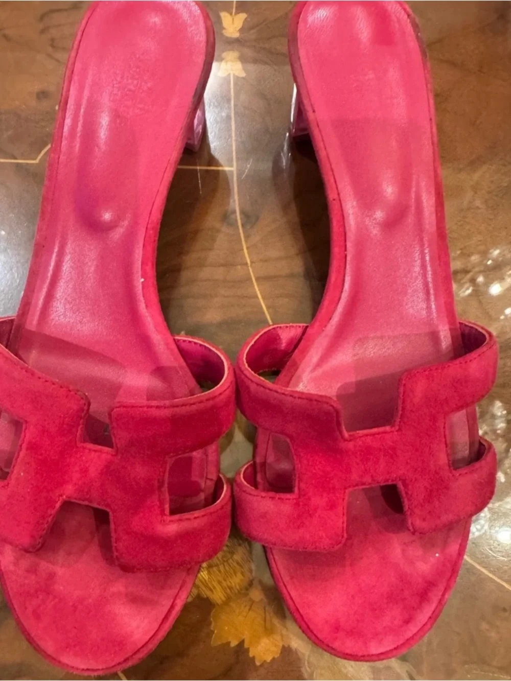 Hermès Fuchsia Suede Oran Sandals – Size 42 - Picture 4 of 17